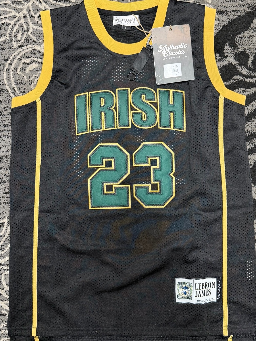 Authentic Classics LeBron James 'Irish' Black & Green Basketball Jersey - 23